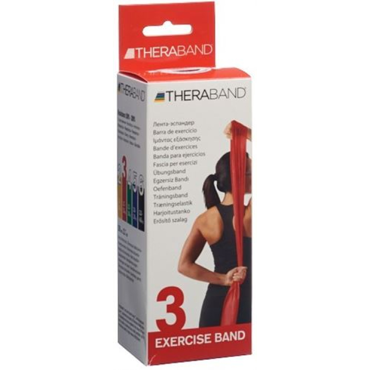 Средна лента Theraband 2.5mx12.7cm червена силна