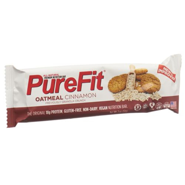 لوح البروتين PureFit دقيق الشوفان والقرفة 100٪ نباتي 57 جم
