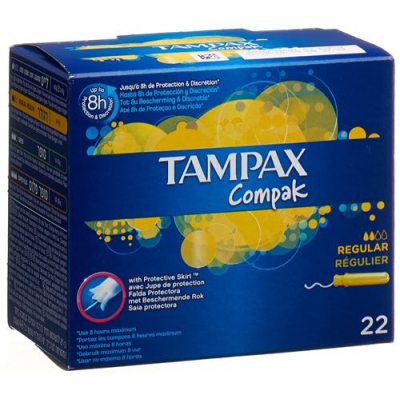 Tampax Compak кәдімгі тампондары 22 дана