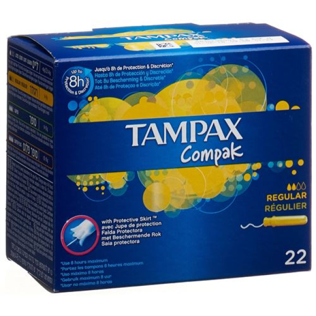 Tampax Compak რეგულარული ტამპონები 22 ცალი