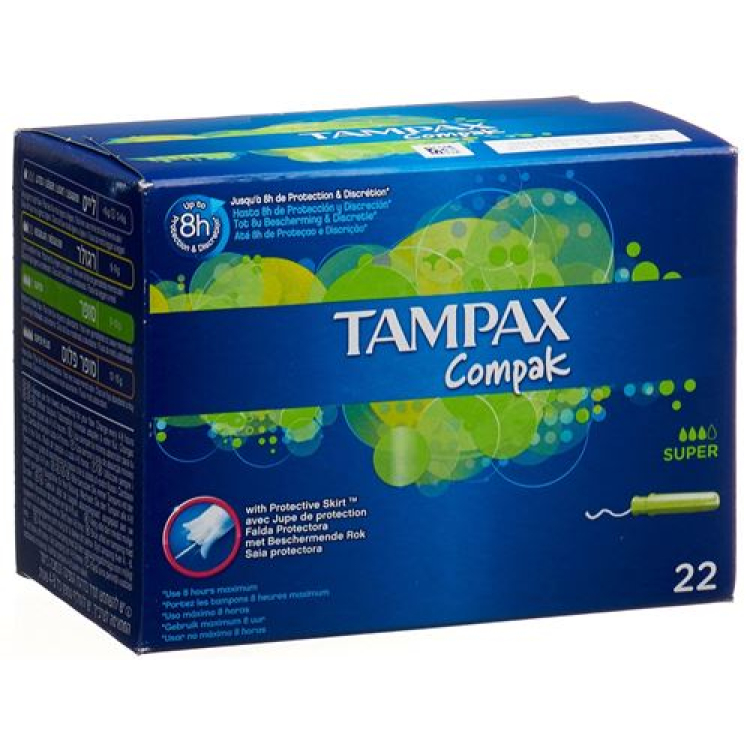 Tampax Tampons Compak Super 22 துண்டுகள்