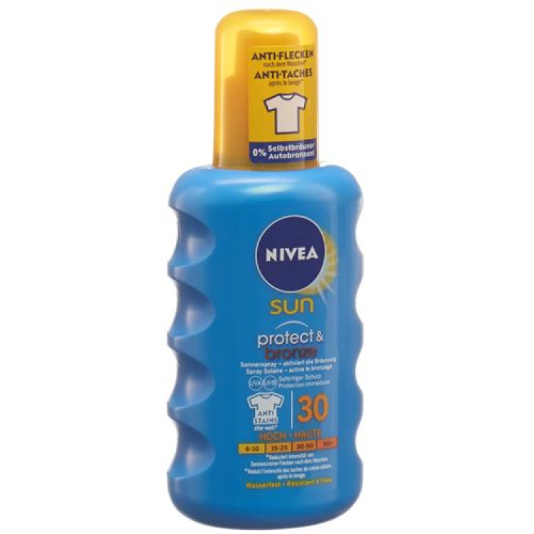 اسپری ضد آفتاب Nivea Sun Protect & Bronze LSF 30 فعال می شود