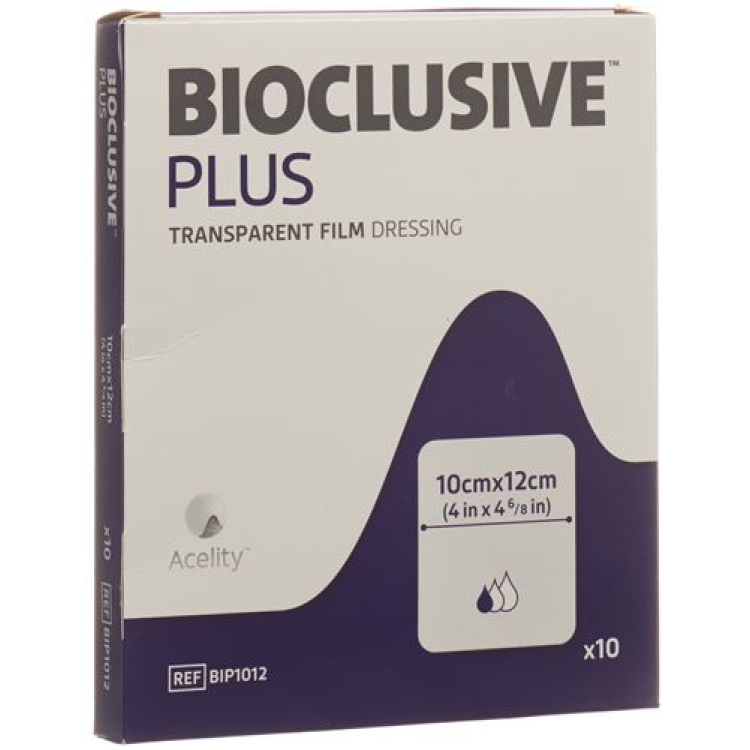 Bioclusive Plus fóliový obväz 10x12cm sterilný 10 ks