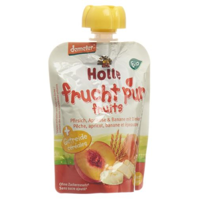 Holle pouchy peach apricot និងចេកជាមួយអក្ខរាវិរុទ្ធ 90 ក្រាម។