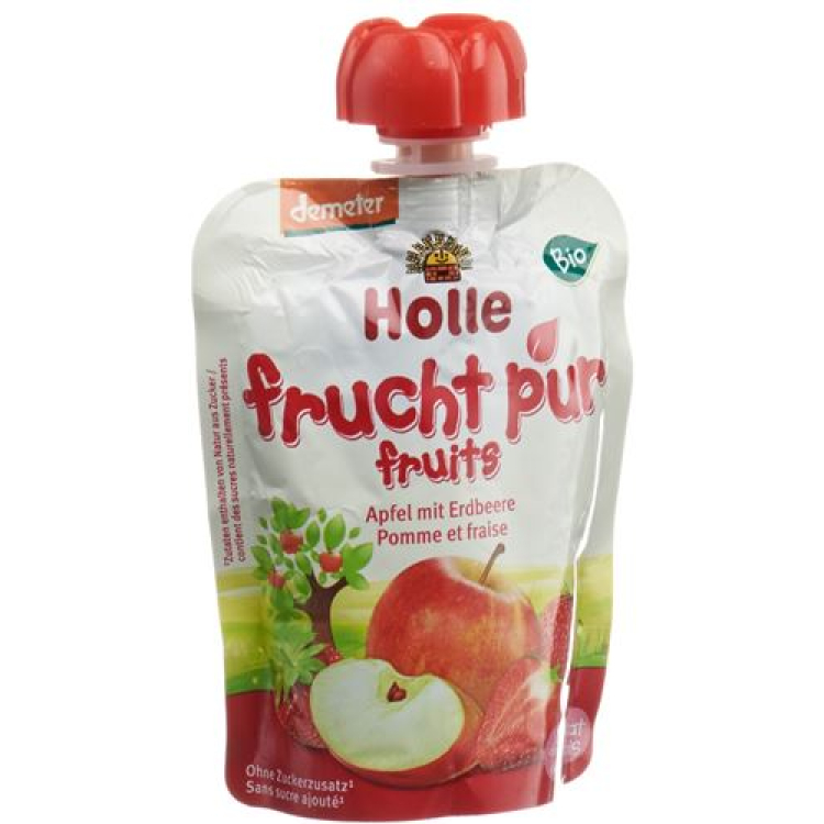 Holle Pouchy maçã com morango 90 g