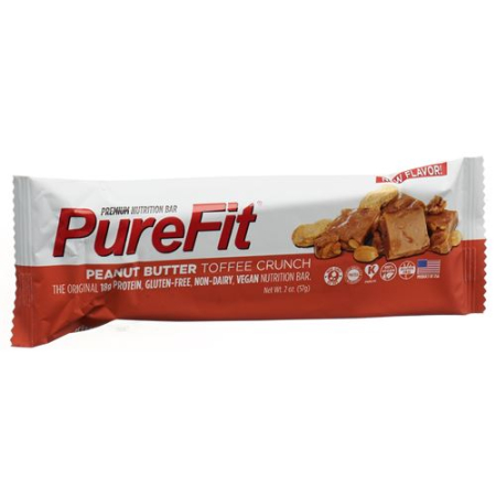 Beljakovinska ploščica PureFit Toffee Crunch 100 % veganska 15 x 57 g