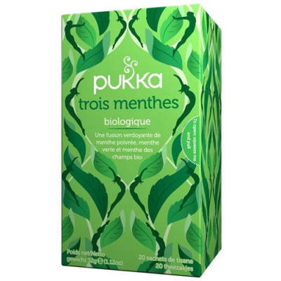 Pukka trois menthes thé bio bag 20 pcs