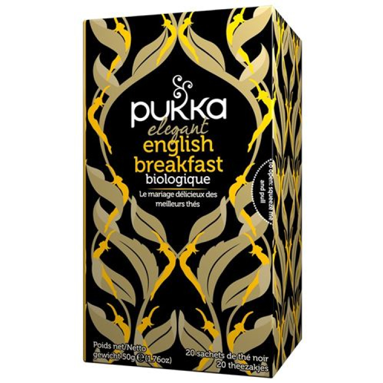 Pukka Elegant English Breakfast Thé bio Btl 20 יח'