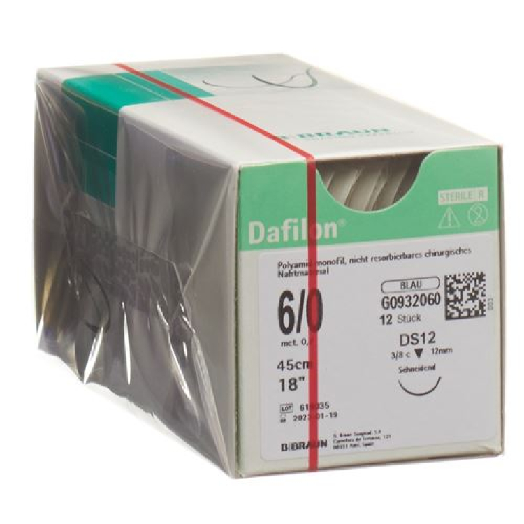 DAFILON 45cm kék DS 12 6-0 12 db