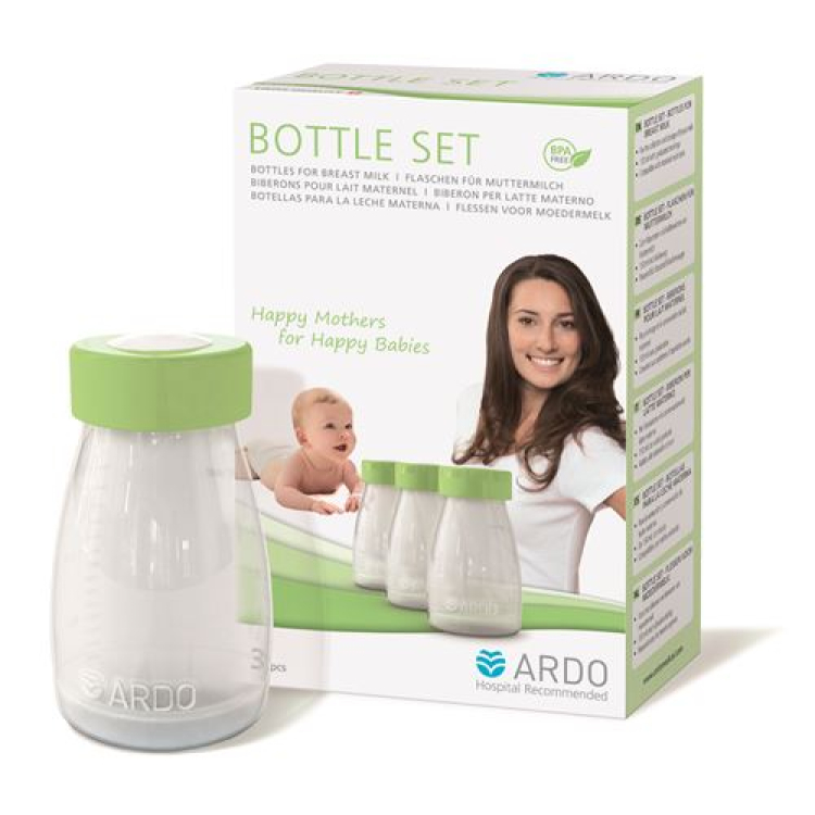 Ardo BOTTLE SET Շշեր կրծքի կաթի համար 3 ​​հատ