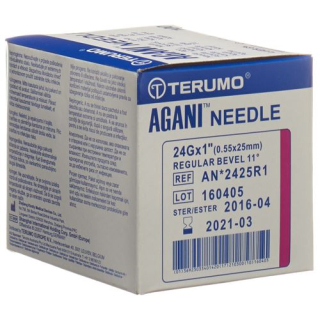 Terumo Agani disposable cannula 24G 0.55x25mm purple 100 pcs