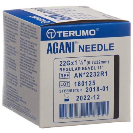 Terumo Agani engangskanyle 22G 0,7x32mm svart 100 stk.