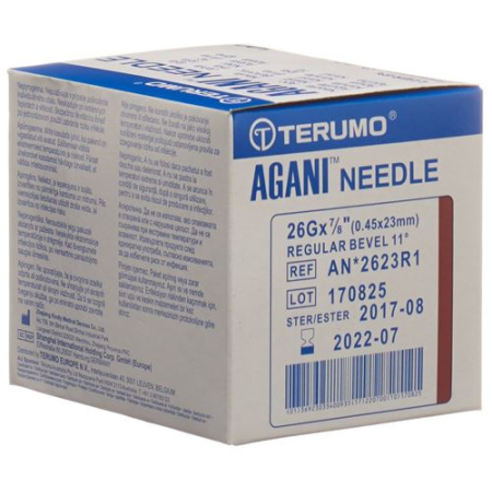 Terumo Agani disposable cannula 26G 0.45x23mm brown 100 pcs