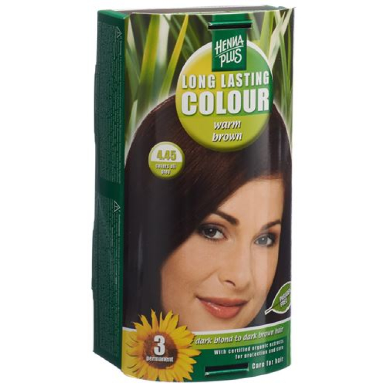 Henna Plus Long Lasting Color ciepły brąz 4,45