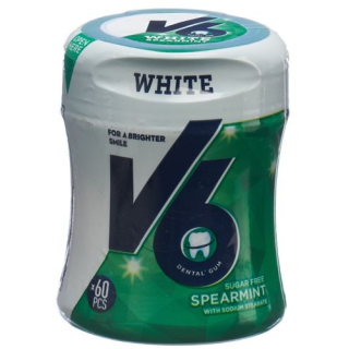 V6 Balta kramtomoji guma Spearmint Ds 60 vnt