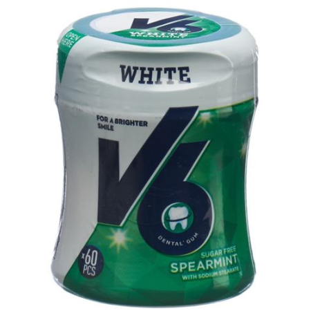 V6 White Chewing Gum Spearmint Ds 60 pcs
