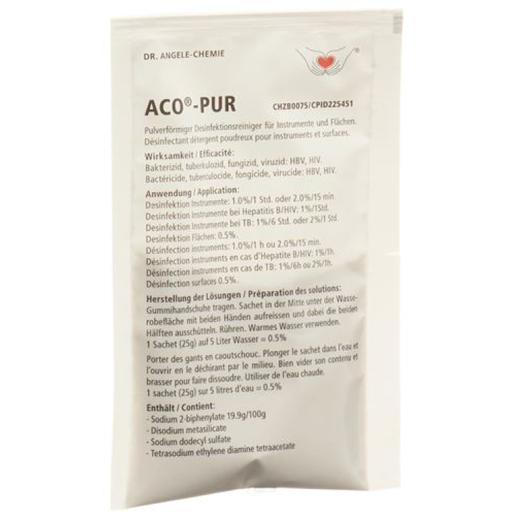 Aco Pur dezinfekcija instrumentov Plv Btl 25 g