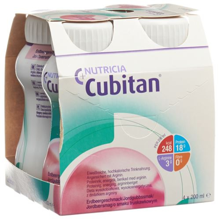 Cubitan nourriture à boire fraise 4 x 200 ml