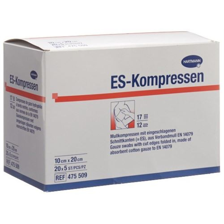 Mediset ES komprese tip 17 10x20cm 12-kratne sterilne 100 kos