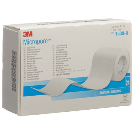 3M Micropore tekercs vakolat adagoló nélkül 12mmx9,14m fehér 24 p