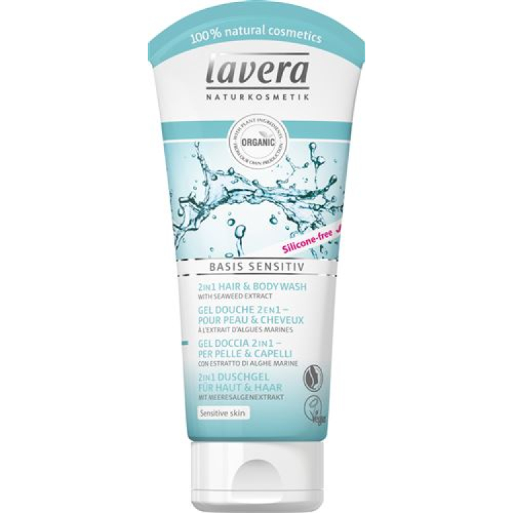 Lavera 2in1 haar- en doucheshampoo basis sensitive 200 ml