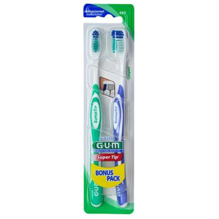 GUM SUNSTAR SUPER TIP toothbrush compact medium Duo