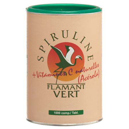 Spirulina Flamant Vert + Acerola (vitamin C) tablets 500 mg 1000 copies