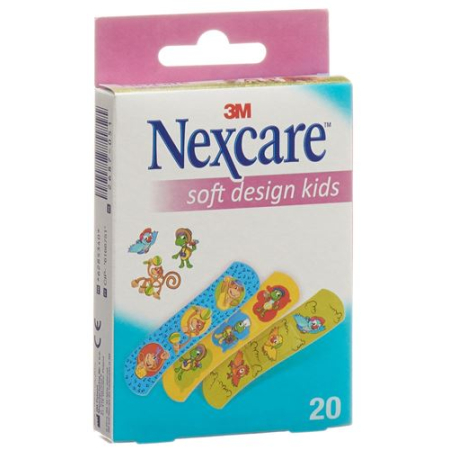 3M Nexcare lasten päällysteet Soft Kids Design ei-lajitelma 20 kpl