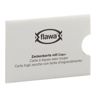 Flawa tick card with magnifying glass