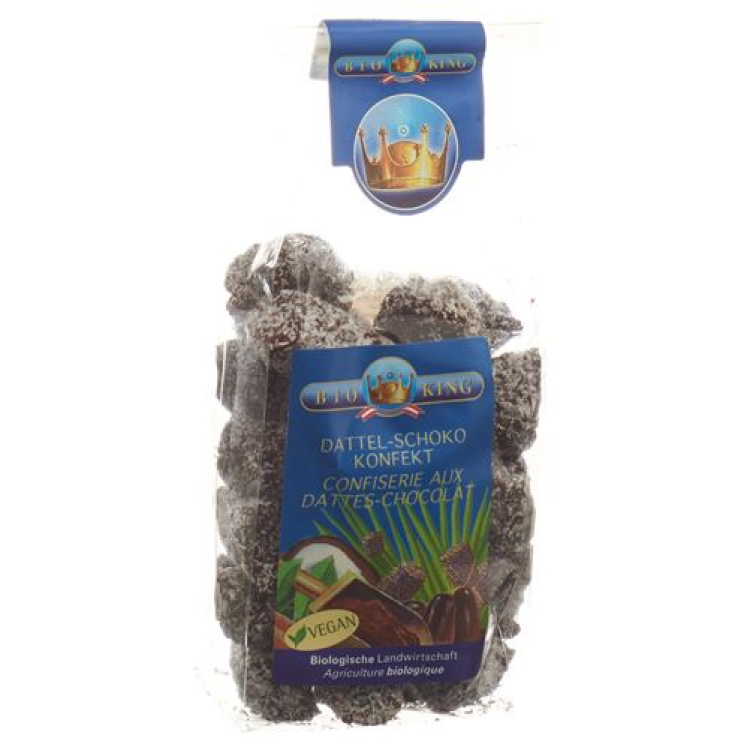 Bombons de chocolate Bioking tâmaras 200g