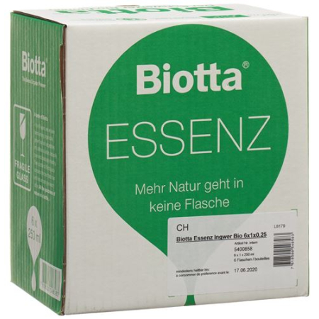 Biotta Bio Essence الزنجبيل 6 فلوريدا 2.5 ديسيلتر