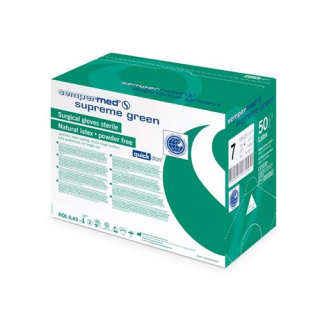 Sempermed Supreme Green surgical gloves 7 sterile 50 pairs