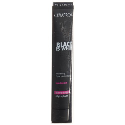 Curaprox Black on valge ühekordne hambapasta 90 ml