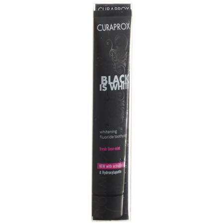 Curaprox Black היא משחת שיניים לבנה סינגל 90 מ"ל