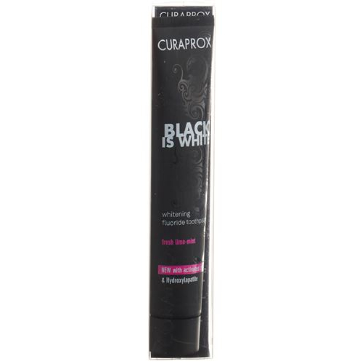 Curaprox Black är vit tandkräm enkel 90 ml