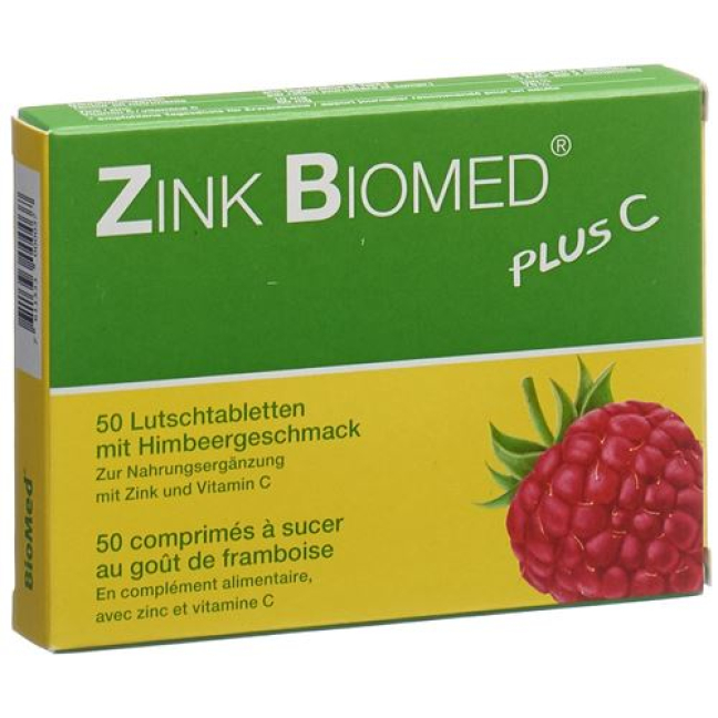 Biomed zinc plus C پاستیل تمشک 50 عدد