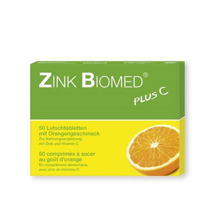 Zinc Biomed plus C lozenges orange 50 pcs