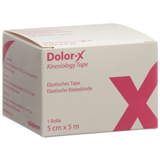 Кінезіологічна стрічка Dolor-X 5смx5м рожева