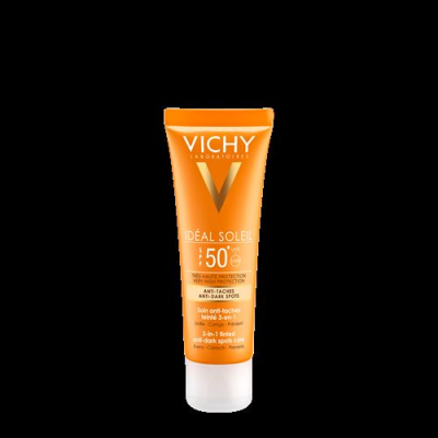 Vichy Ideal Soleil Creme anti-pigmentação 3 em 1 com cor SPF50 + 50 ml