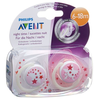 Avent Philips pacifier night 6-18 months pink