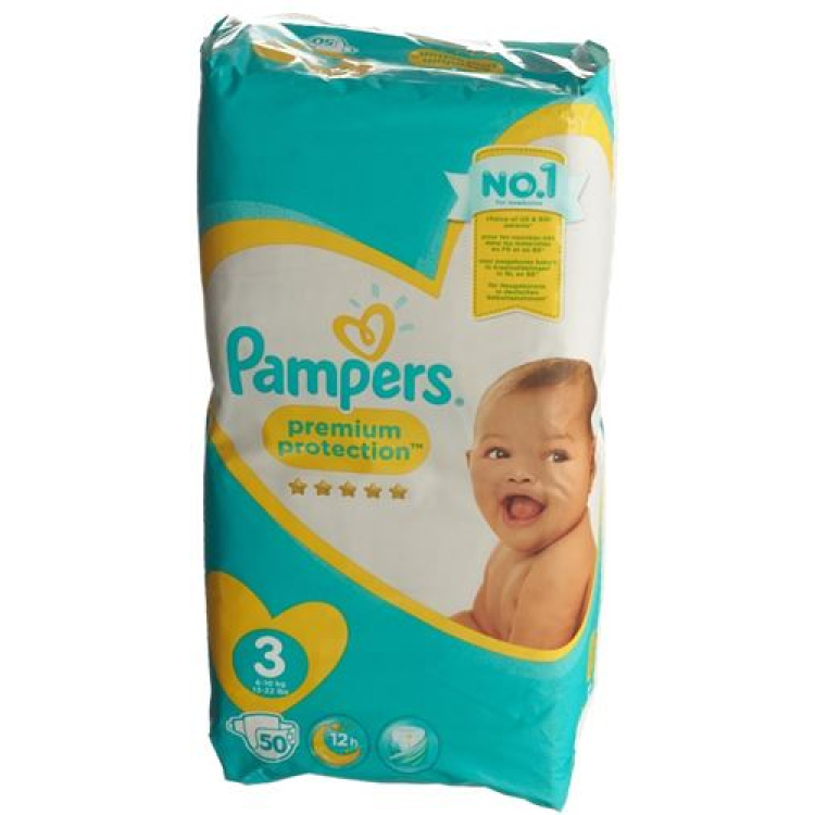 Pampers Premium Protection Gr3 6-10kg Midi Sparpackung 50 pcs