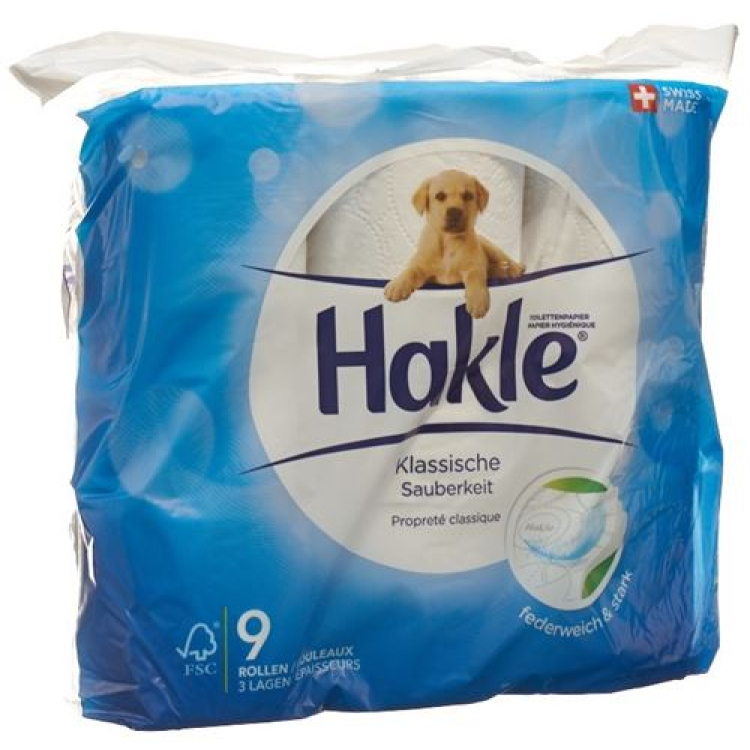 Hakle Classic reinheid toiletpapier wit FSC 9 stuks