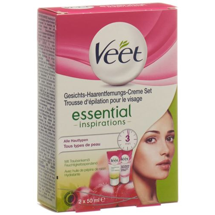 Veet Set za odstranjevanje dlak obraz 2 x 50 ml