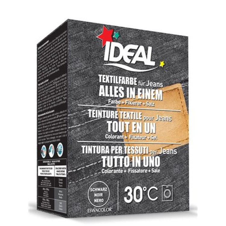 Ideel alt i én sorte jeans 350 g