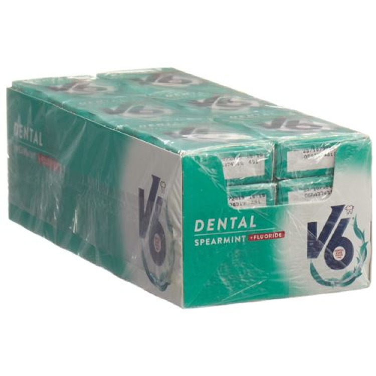 V6 Dental Care Gum Spearmint + 24 fluorides Box