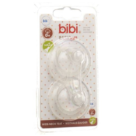 Bibi wide-mouth suction BasicCare M NatSil SV-A + B 2 pcs