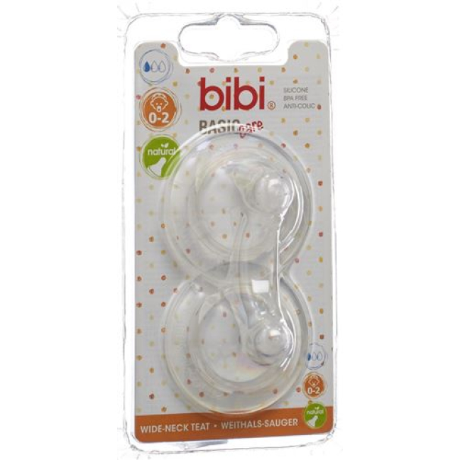 Bibi wide-mouth suction BasicCare Newborn NatSil SV-A + B 2 pcs