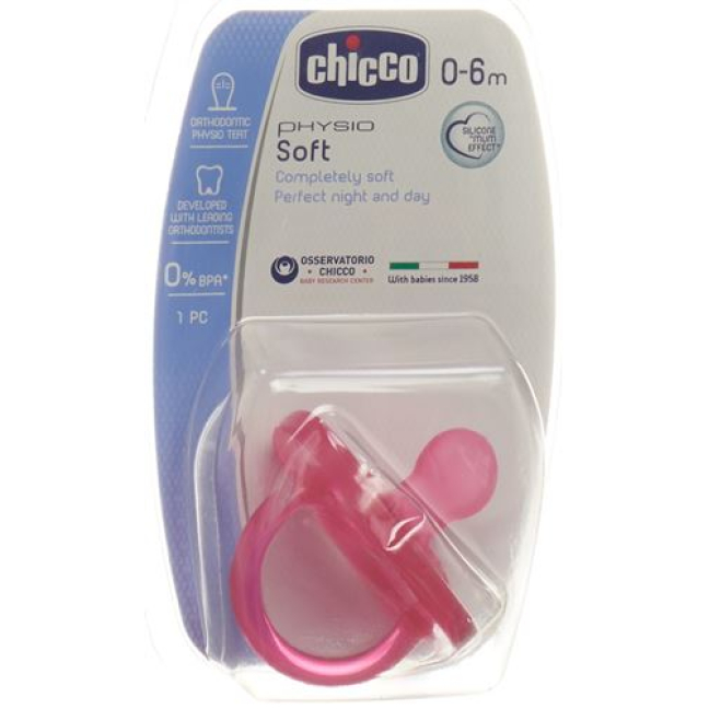 Chicco Physiological Soother GOMMOTTO PINK Silicone mini 0-6m DE / FR