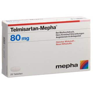 Telmisartanas 80 mg tbl Mepha 98 vnt