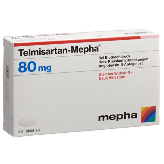 Telmisartan 80 mg tbl Mepha 98 unid.
